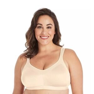 (2) Playtex 18 Hour Active Lifestyle Low Impact Wireless Bra 4159 Lt Beige 42DDD